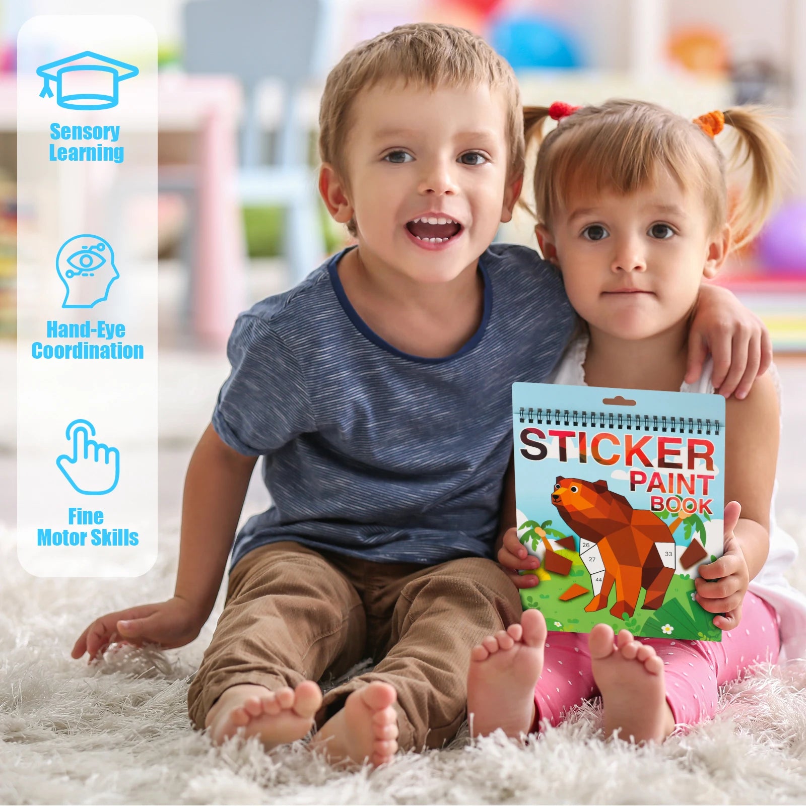 Sticker by Number Book — Kids Activity Set Ages 4–8
