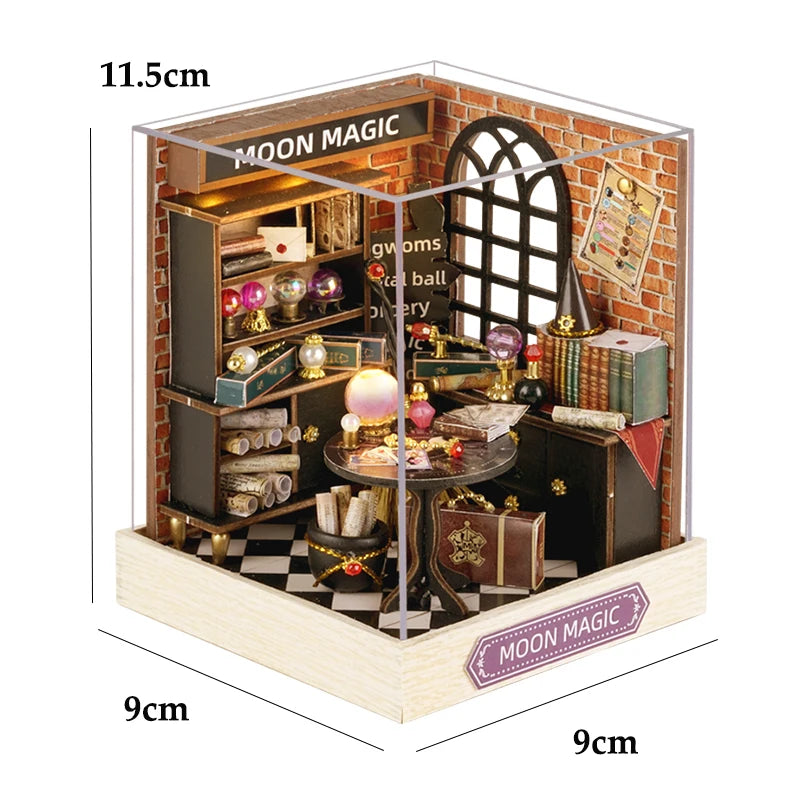 Miniature Dollhouse 3D Puzzle Kit — Kitten Room with Furniture