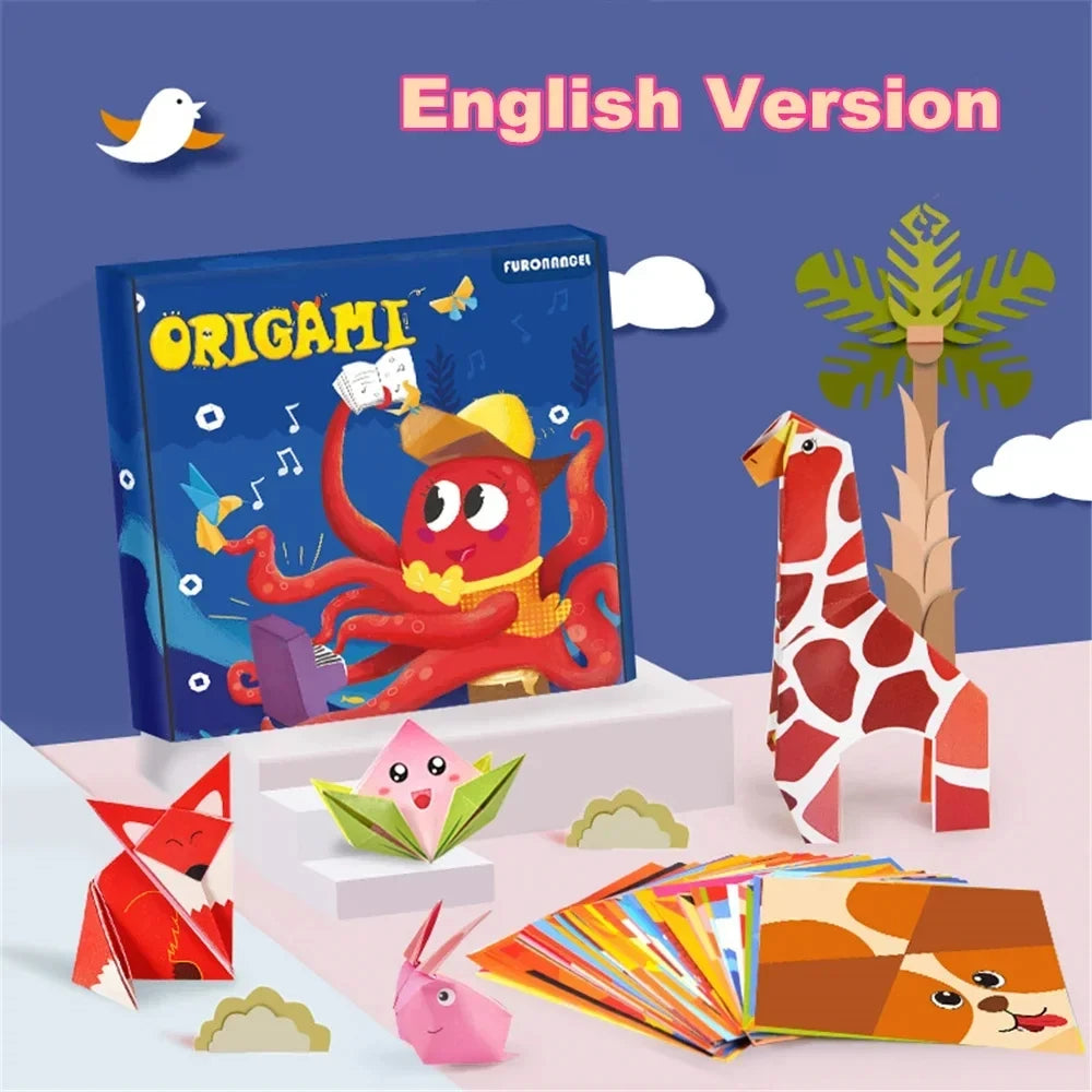 Origami Paper Cutting Book — Kids Animal Craft & Puzzle Activity Set