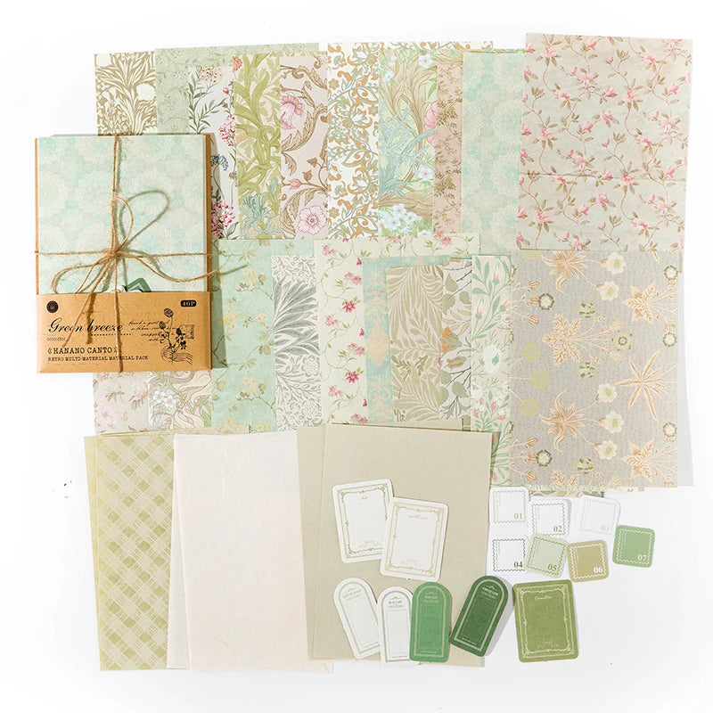 Vintage Scrapbook Paper Pack — 40 Floral Collage Sheets for Junk Journals