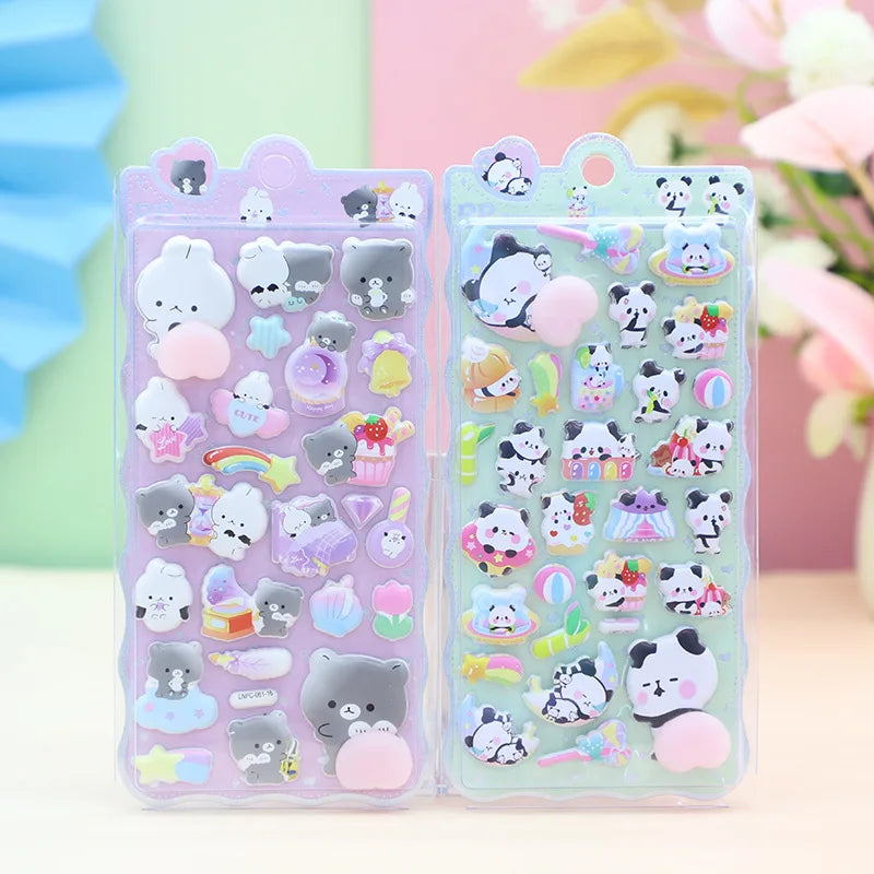 3D Puffy Animal Stickers — Cute Foam Decals for Scrapbooking & Crafts