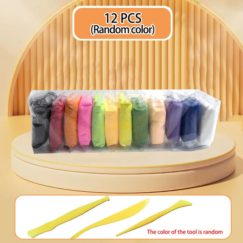 Air-Dry Color Clay Set — 12, 24 or 36 Colors + Carving Tools Included