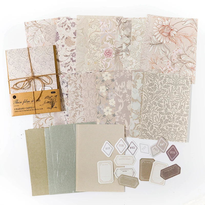 Vintage Scrapbook Paper Pack — 40 Floral Collage Sheets for Junk Journals