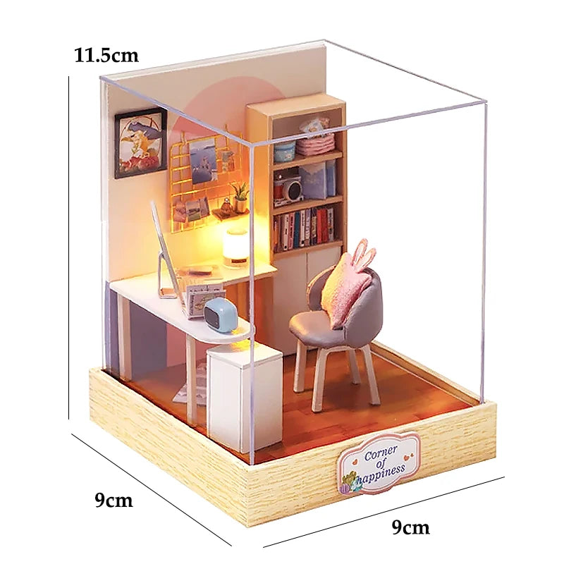 Miniature Dollhouse 3D Puzzle Kit — Kitten Room with Furniture