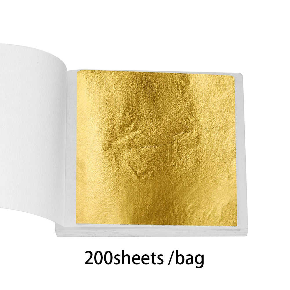 Gold Foil Craft Sheets — 100 or 200 Pack for Resin & Jewelry Making