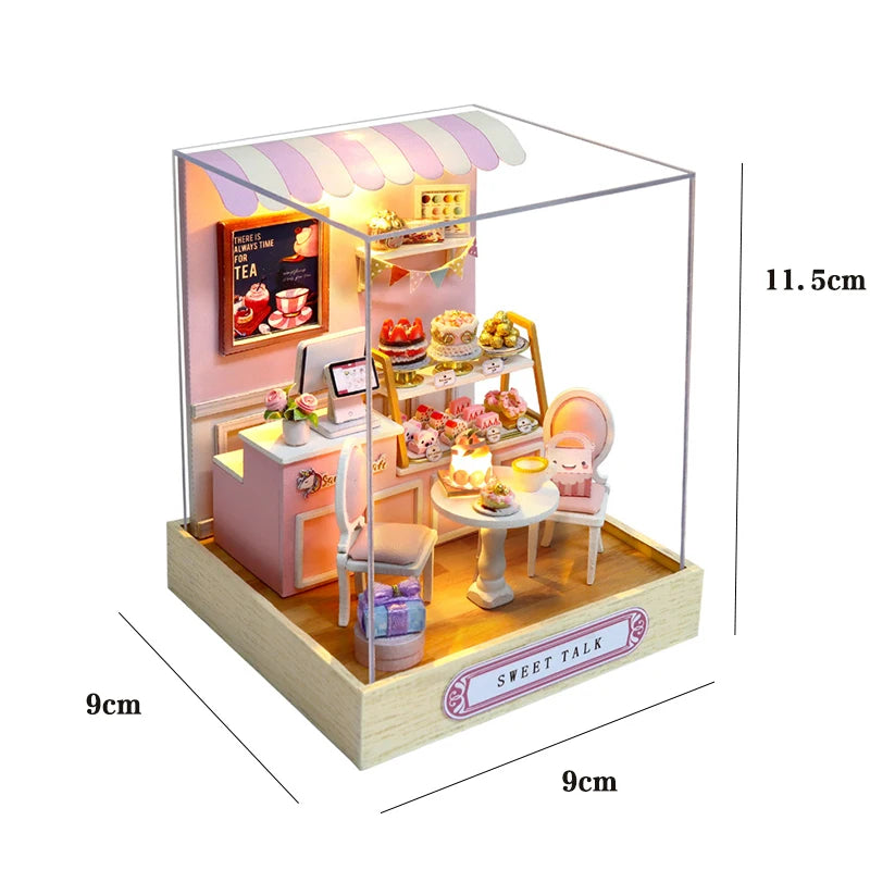 Miniature Dollhouse 3D Puzzle Kit — Kitten Room with Furniture