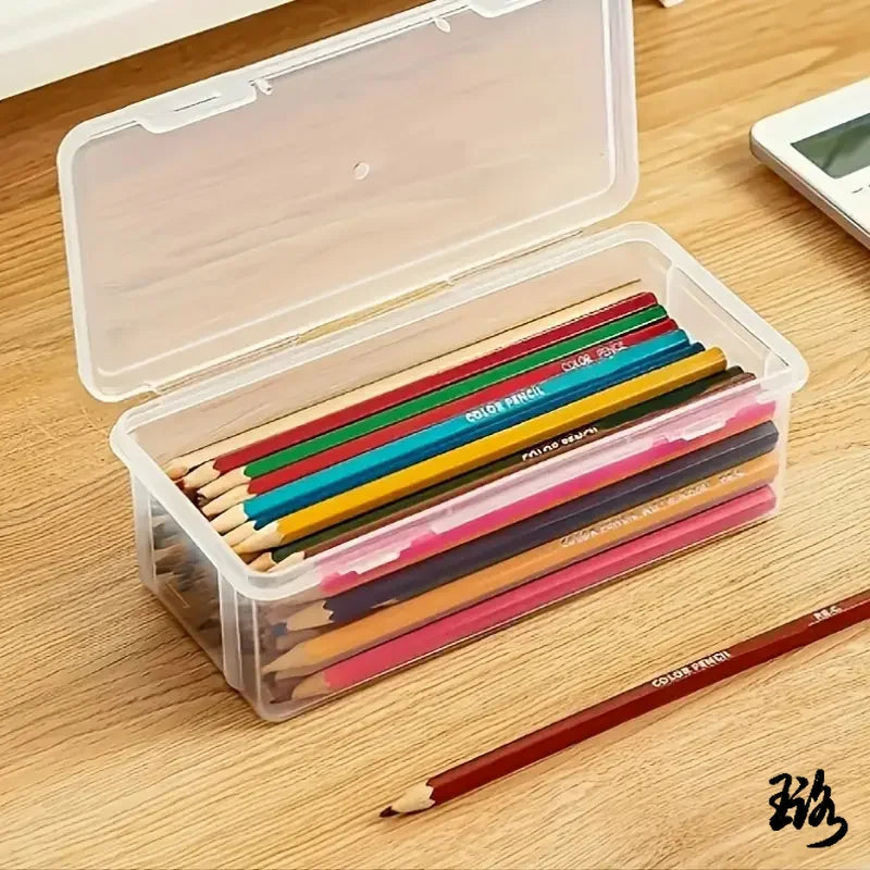 Clear Craft Storage Boxes with Lids — Set of 4 Organizer Containers