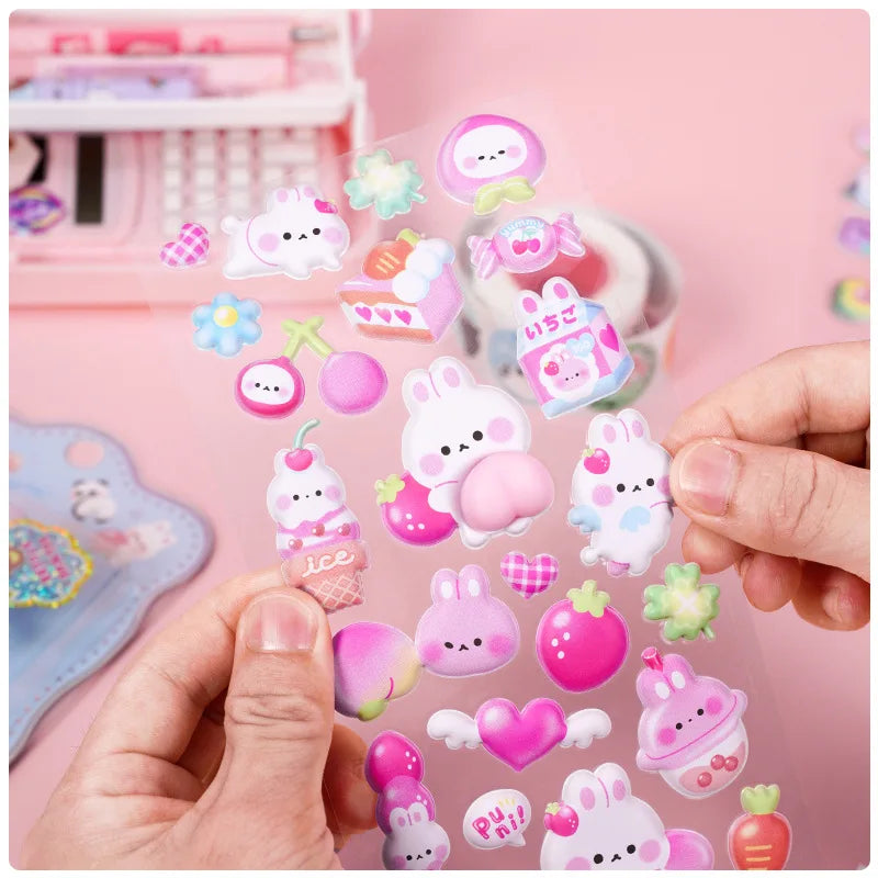 3D Puffy Animal Stickers — Cute Foam Decals for Scrapbooking & Crafts