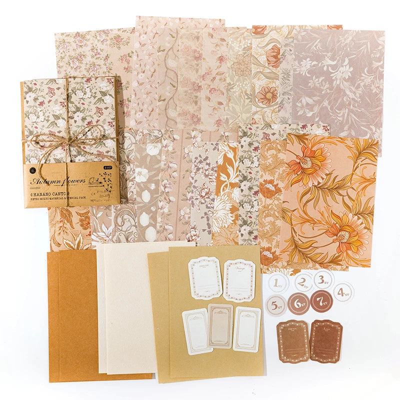 Vintage Scrapbook Paper Pack — 40 Floral Collage Sheets for Junk Journals