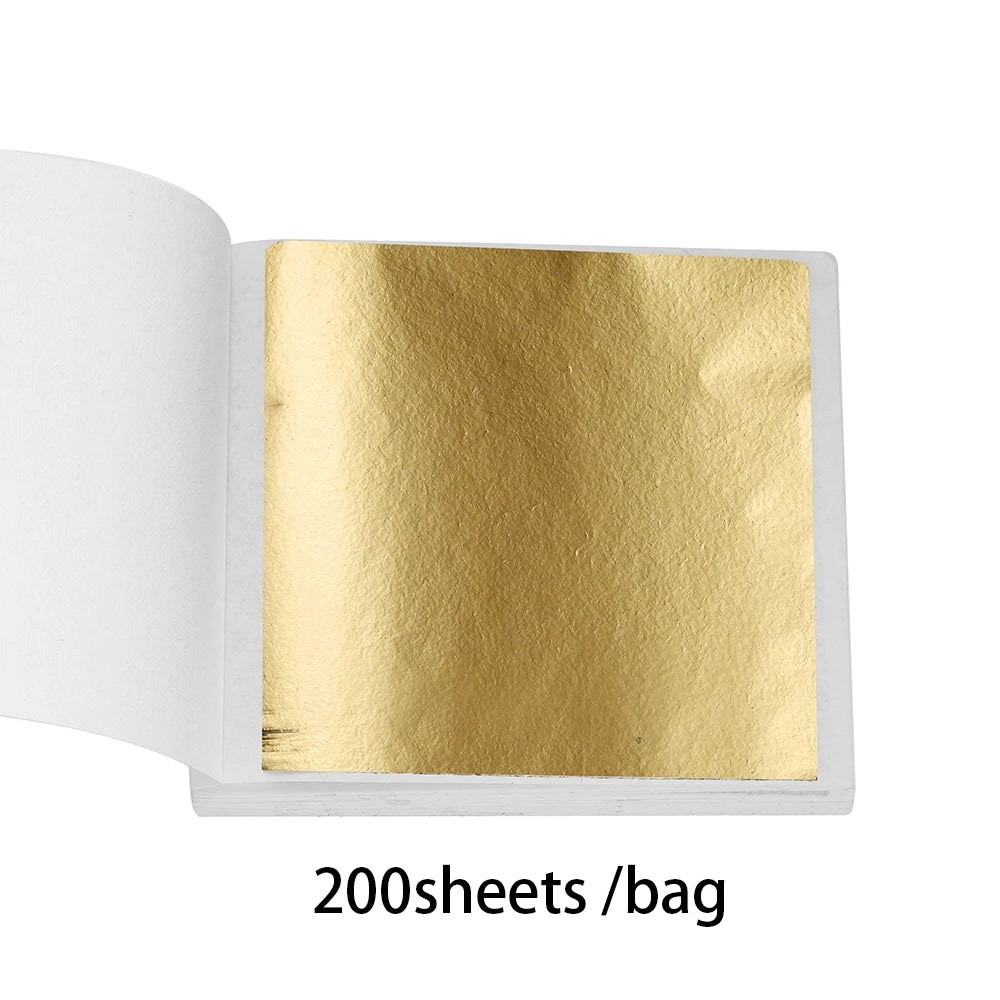 Gold Foil Craft Sheets — 100 or 200 Pack for Resin & Jewelry Making