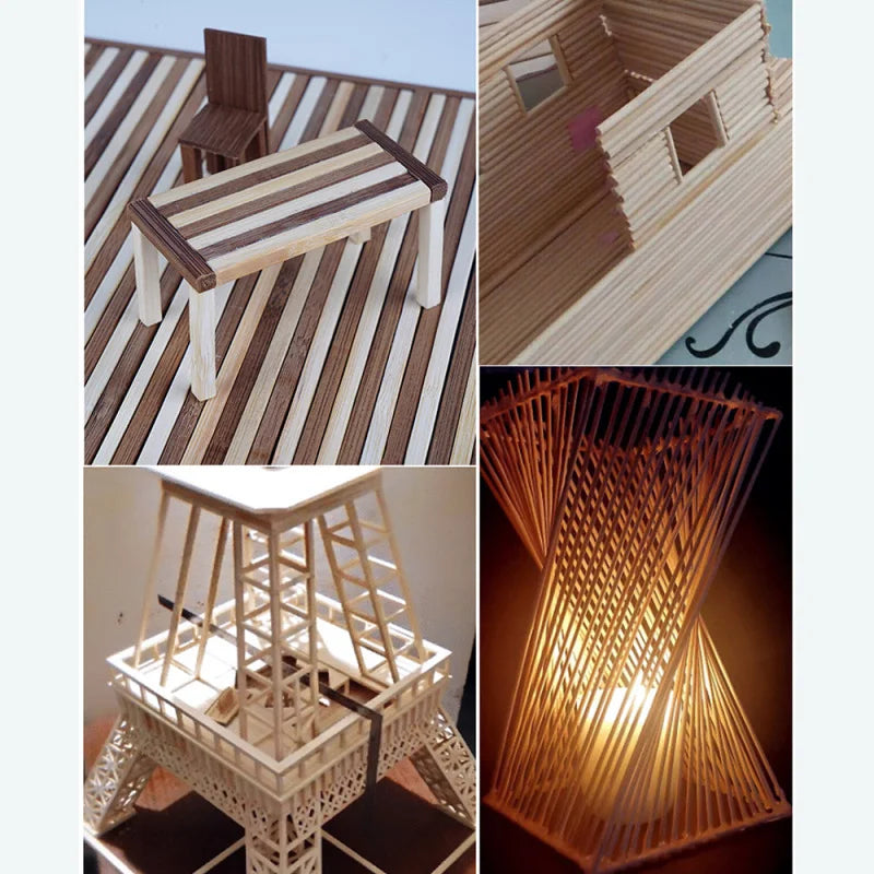Bamboo Craft Sticks — Thin Flat Strips for Model Making & Lanterns