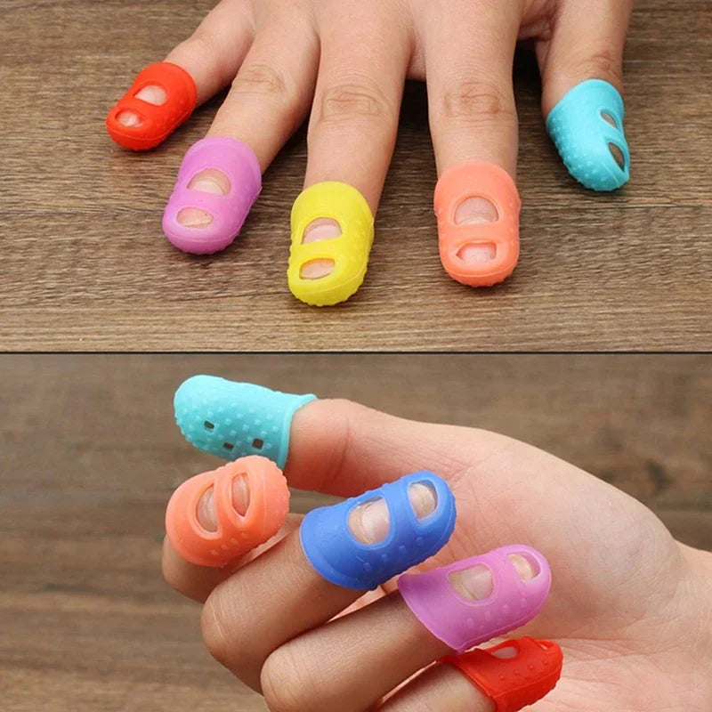 Silicone Craft Thimbles — 5-Pack Finger Protectors for Sewing & DIY