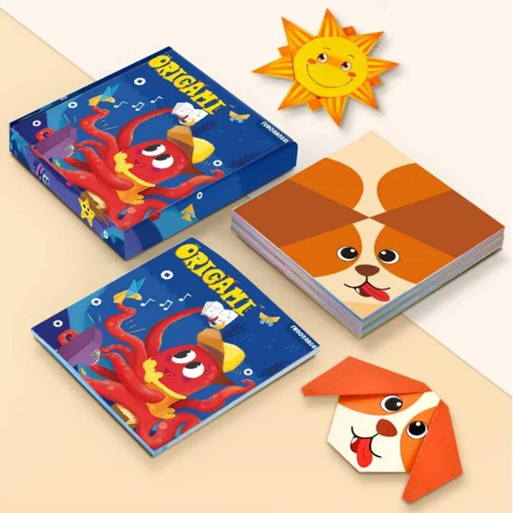 Origami Paper Cutting Book — Kids Animal Craft & Puzzle Activity Set