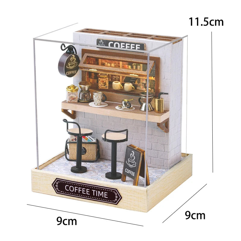 Miniature Dollhouse 3D Puzzle Kit — Kitten Room with Furniture