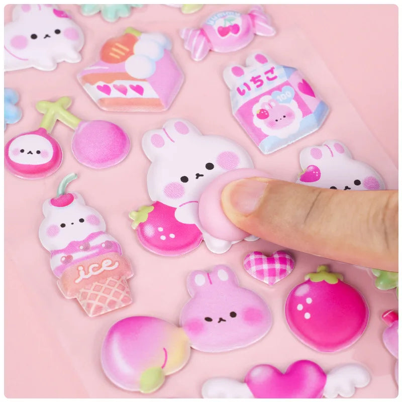 3D Puffy Animal Stickers — Cute Foam Decals for Scrapbooking & Crafts