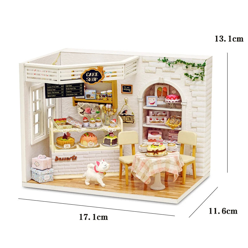 Miniature Dollhouse 3D Puzzle Kit — Kitten Room with Furniture