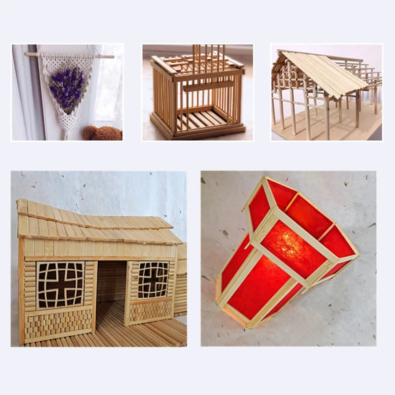 Bamboo Craft Sticks — Thin Flat Strips for Model Making & Lanterns