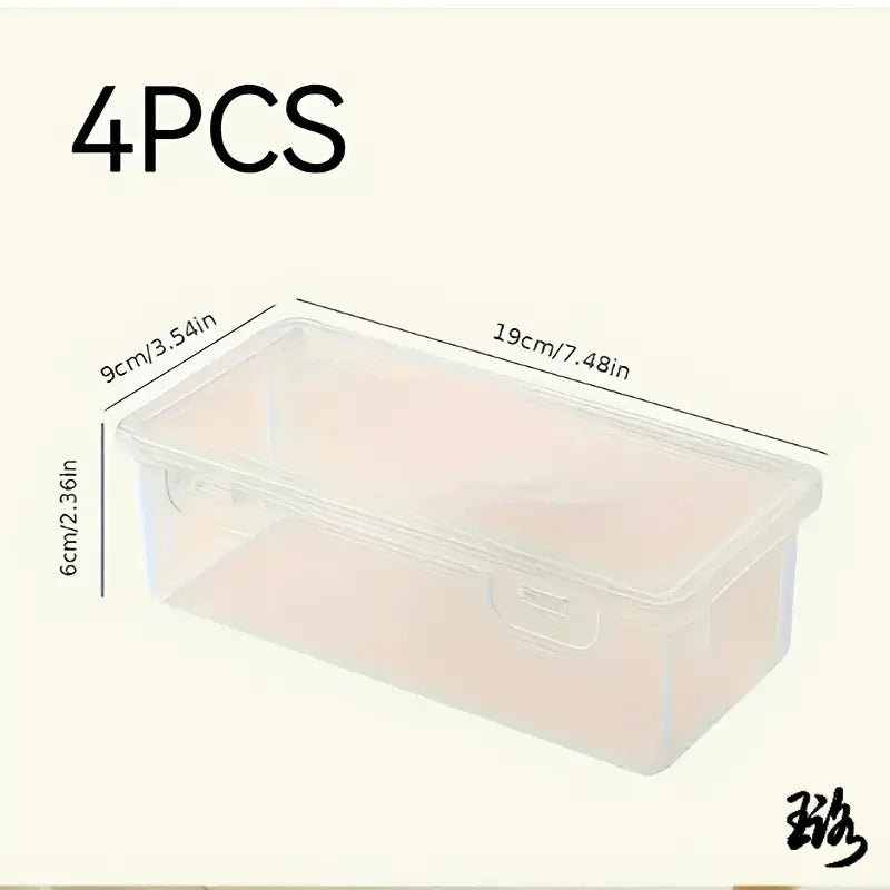 Clear Craft Storage Boxes with Lids — Set of 4 Organizer Containers