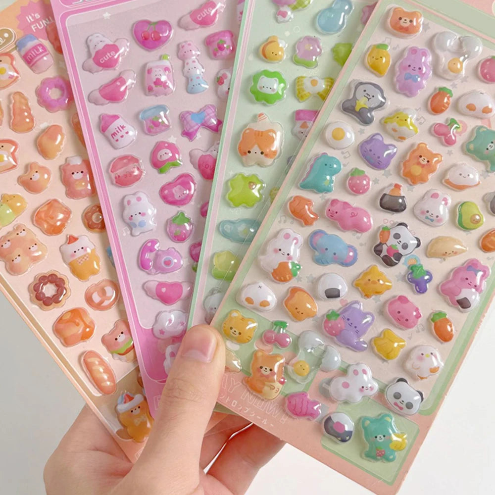 3D Cartoon Embossed Stickers — Sparkle Diamond Decals for Scrapbooking