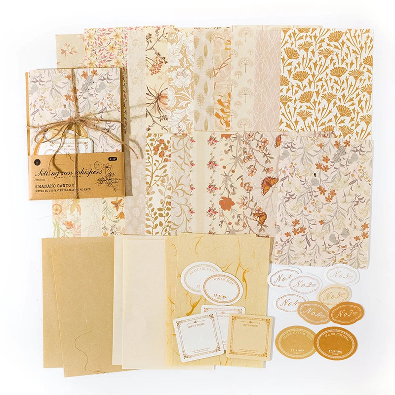 Vintage Scrapbook Paper Pack — 40 Floral Collage Sheets for Junk Journals