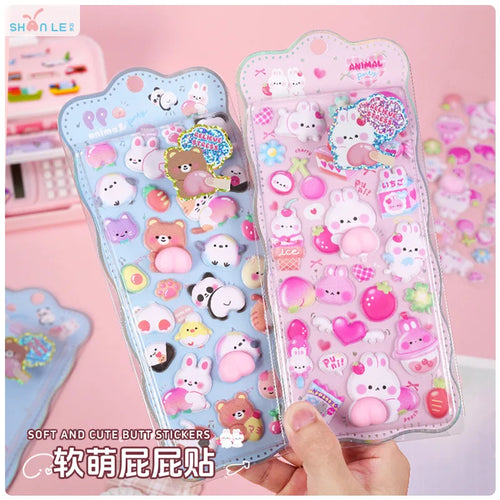 3D Puffy Animal Stickers — Cute Foam Decals for Scrapbooking & Crafts