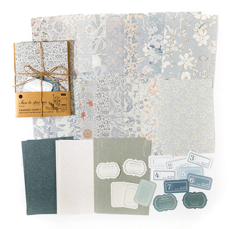 Vintage Scrapbook Paper Pack — 40 Floral Collage Sheets for Junk Journals