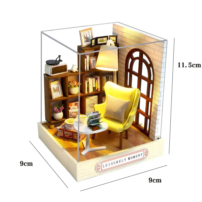 Miniature Dollhouse 3D Puzzle Kit — Kitten Room with Furniture