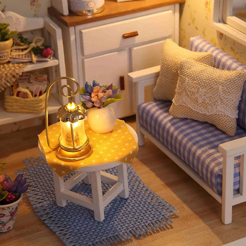 Miniature Dollhouse 3D Puzzle Kit — Kitten Room with Furniture