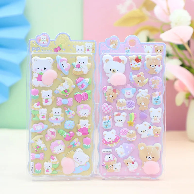 3D Puffy Animal Stickers — Cute Foam Decals for Scrapbooking & Crafts